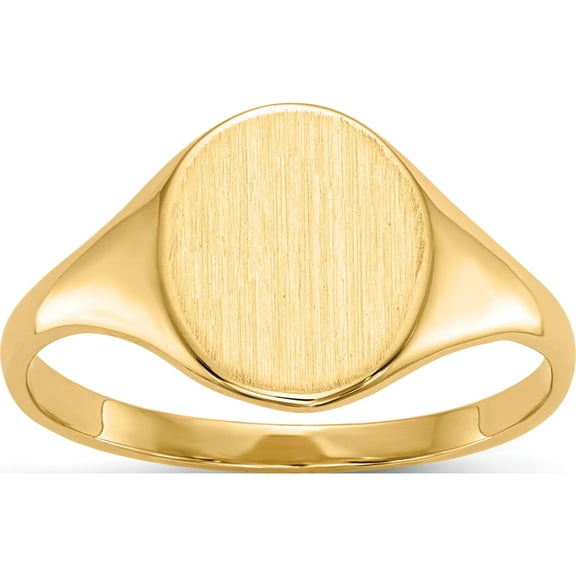 10K Yellow Gold 10.0X8.5Mm Open Back Signet Ringsize 5.5 (Width 2 To 10) - Jbsp