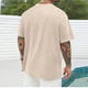 thumbnail image 4 of Camisas de Manga Larga para Hombres Imprimir Casual Cuello Redondo Blusa de Manga Corta, Camisas de Lino para Hombres, 4 of 5