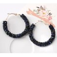 thumbnail image 4 of Pendientes de cristal con cuentas circulares hechos a mano, pendientes de moda femenina, personalidad simple, pendientes retro exagerados, 4 of 5