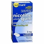 Sunmark Nicotine Polacrilex Original Flavor Gum, 2 mg, 50 Count
