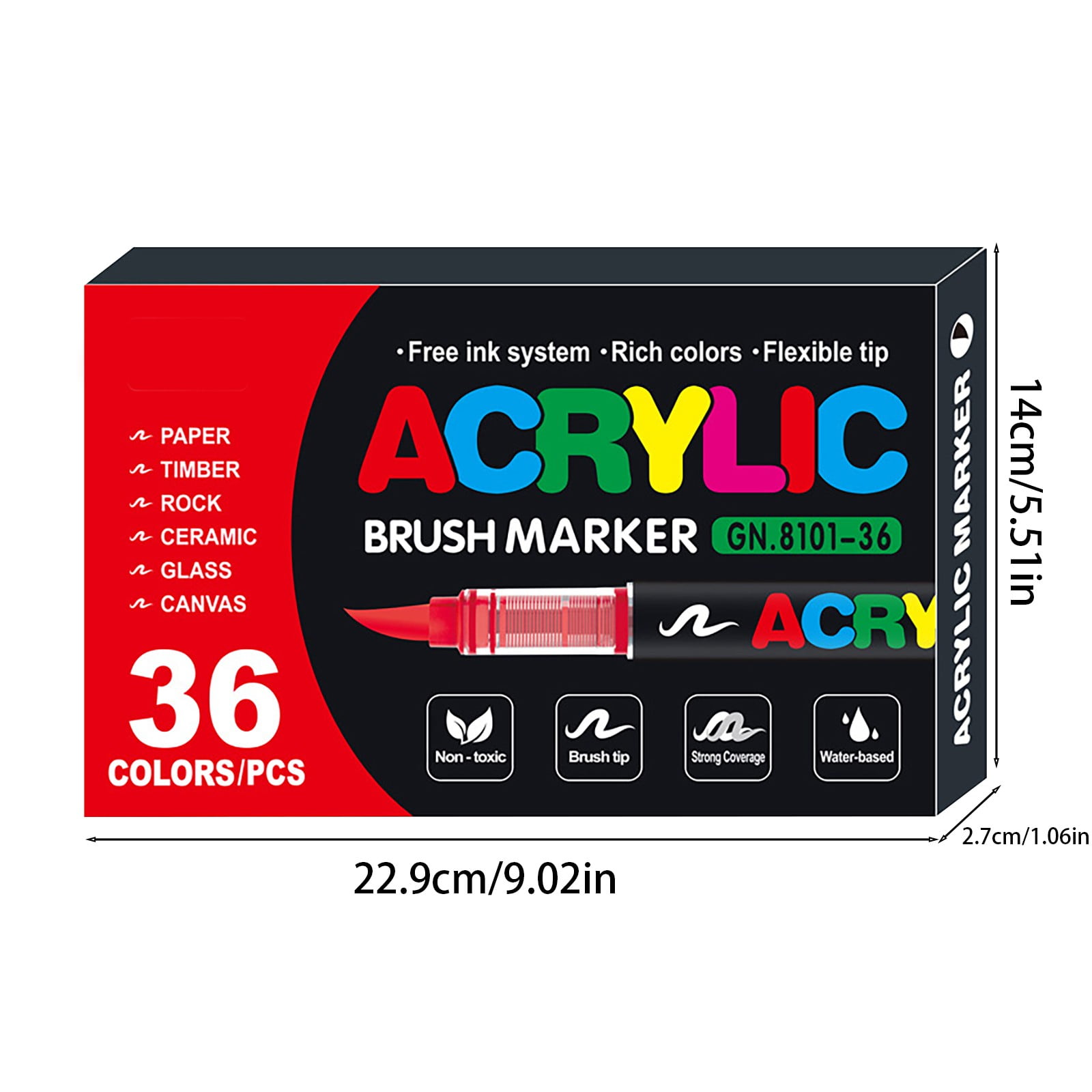 24 Colors Acrylic Paint Pens, Soft Brush Tip Paint Pens And Paint Markers, Acrylic Paint Pens For Wood, Stone, Canvas, Glass, Fabric, Eggs, Rocks Painting/10ml