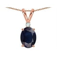 thumbnail image 3 of Star K� Oval 7x5mm Genuine Sapphire Classic Rabbit Ears Pendant Necklace, 3 of 9