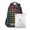 thumbnail image 7 of FORMRS Unisex Backpack Elementary School Travel Bookbag with Reflective Stripes, Pink Block Pattern, 7 of 7
