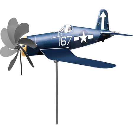 Airplane Wind Spinner, Metal Windmill Kinetic Sculpture Weather Vane For Yard Garden Decoration (1PC)