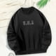 thumbnail image 1 of Sudadera con cuello redondo para hombre y mujer, Jersey, sudadera negra, Tops de manga larga con cuello redondo, holgados para mujer, hombre, compras, , negro, l, 1 of 8