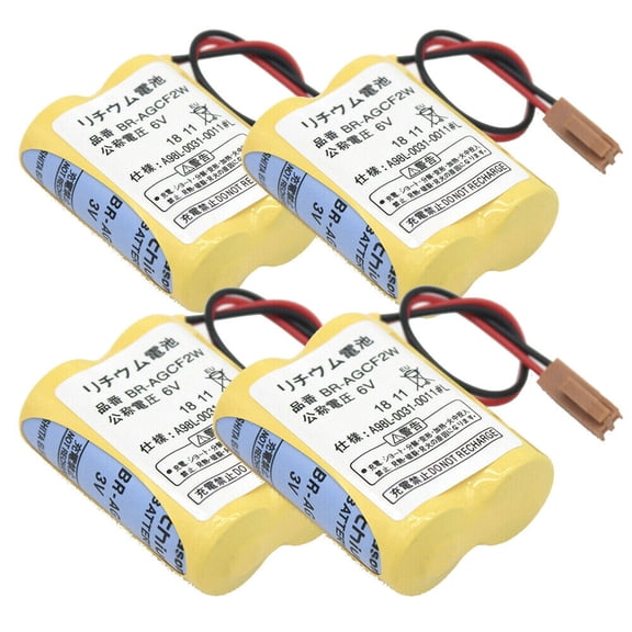 PROTOW 4Pack 2200mAH 6V PLC A98L-0031-0011/ BR-AGCF2W Replacement Battery for  Controls A98L-0031-0011 with Brown Plug