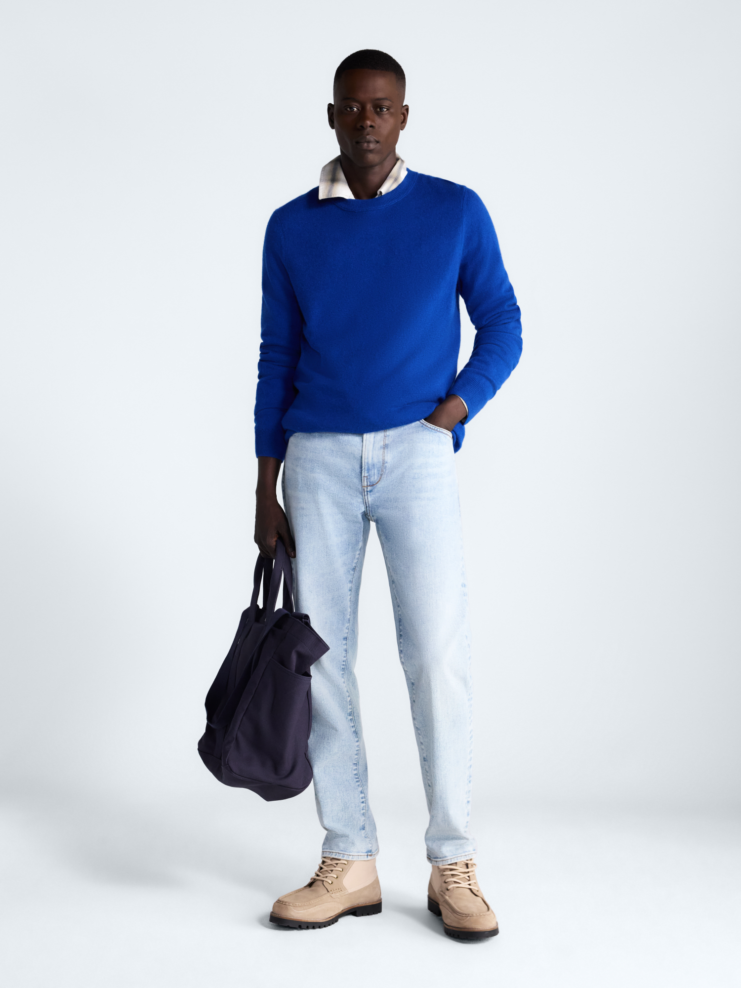 Free Assembly Men's Cashmere Crewneck Sweater, Long Sleeve photo 2