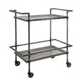 thumbnail image 2 of 35 Inch 2 Tier Bar Cart, Industrial Style, Caster Wheels, Rustic Bronze- Saltoro Sherpi, 2 of 5