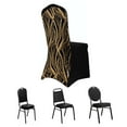 thumbnail image 3 of Efavormart Black Gold Spandex Stretch Banquet Chair Cover With Wave Embroidered Sequins, 3 of 5