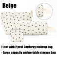 thumbnail image 3 of Yokua 2Pcs Cosmetic Bag,Travel Makeup Bag Set,Corduroy Make Up Purse with Zipper, 3 of 11