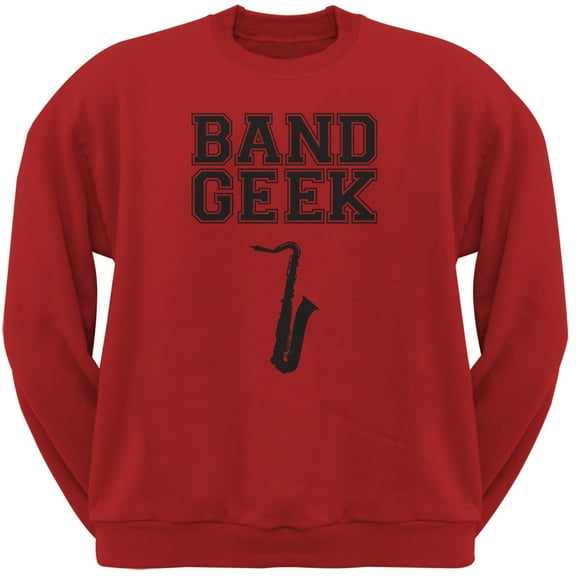 Band Geek Sax Red Adult Sweatshirt - Small