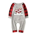 thumbnail image 2 of Odeerbi Christmas Pajamas for Family Plaid Holiday Long Sleeve Family Christmas Pajamas Matching Sets Infant Fashion Plaid Print Tops Pants Sleepwear Xmas Family Matching PJs Set Gray, 2 of 4