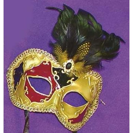 Mystique Eye Venetian, Masquerade, Mardi Gras Mask with Feathers Style E