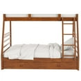 thumbnail image 5 of Bowery Hill Solid Wood Oak Twin Over Full Bunk Bed Rectangular Slatted Guard Rails Unassembled, 5 of 8