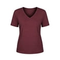 thumbnail image 4 of Hfnxid Short Sleeve Shirts for Womens Solid Color Basic Tops Summer Casual Tunic Tshirt Fashion Daily Tees Purple S, 4 of 6