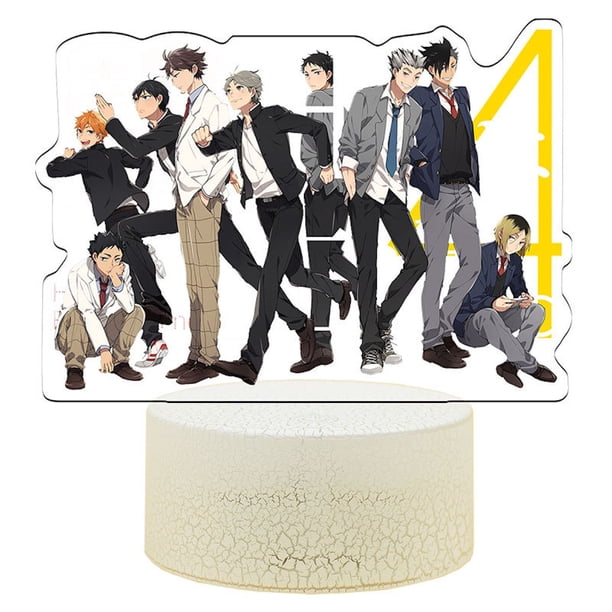 Lámpara de ilusión 3D con luz nocturna Haikyuus, lámpara decorativa de anime