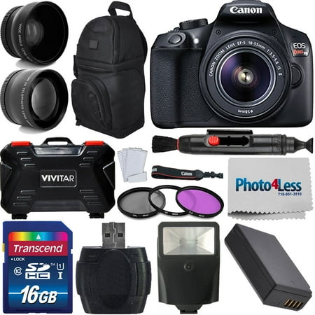 Canon 1300D / Rebel T6 DSLR Camera + 18-55mm + 16GB Best Value (Best Canon Dslr For Travel)