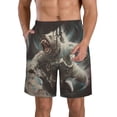 thumbnail image 1 of Balery Astronaut Polar Bear Roar Traje de Baño Estilo Hawaiano para Hombre, Shorts de Secado Rápido con Bolsillos-XX-Large, 1 of 6
