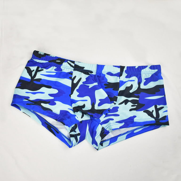 Cathalem Get Today Delivery Items Men Printed Breathable Camouflage Low Waist Knitted T Bar Underwear Underpants Blue Medium, Men's