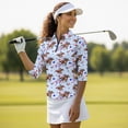 thumbnail image 3 of Garronmavis Horse Racing Women's Golf Shirt and Sun Visor Hat Set Adjustable Fashion Baseball Golf Cap Golf Tennis Shirts Breathable Fabric 4-Way Stretch for Camping Fishing Music Festival, 3 of 7