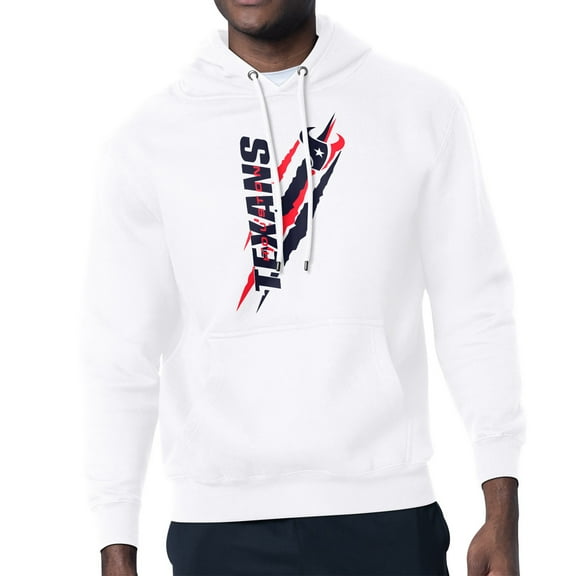 Unisex Starter White Houston Texans Color Scratch Fleece Pullover Hoodie