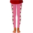 thumbnail image 4 of Tfken Pants For Girls Kids Snowman Print Slim-Leg Leggings Pink Winter Trousers Size 5-6 Years, 4 of 5
