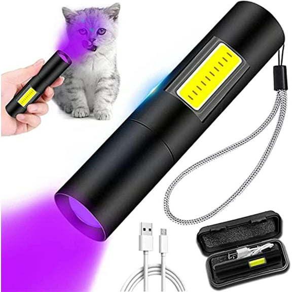 Wood's lamp,cat Ringworm Detector,Pet Urine Detector with Side Lights UV Black Light,for Analyzing Skin Dog Cat Care Bed Bug Inspection