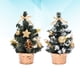thumbnail image 4 of 2 piezas exquisita decoración de árbol de Navidad en miniatura modelo de árbol de Navidad regalos decoración de fiesta en casa realista (20 cm dorado A y dorado C), 4 of 7