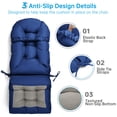 thumbnail image 4 of Millsilo Outdoor Rocking Chair Cushion 44" x 19" x 4", High Back Patio Rocker Replacement Cushion, Water-Repellent, UV Fade-Resistant, Non-Slip Bottom, Blue, 4 of 7