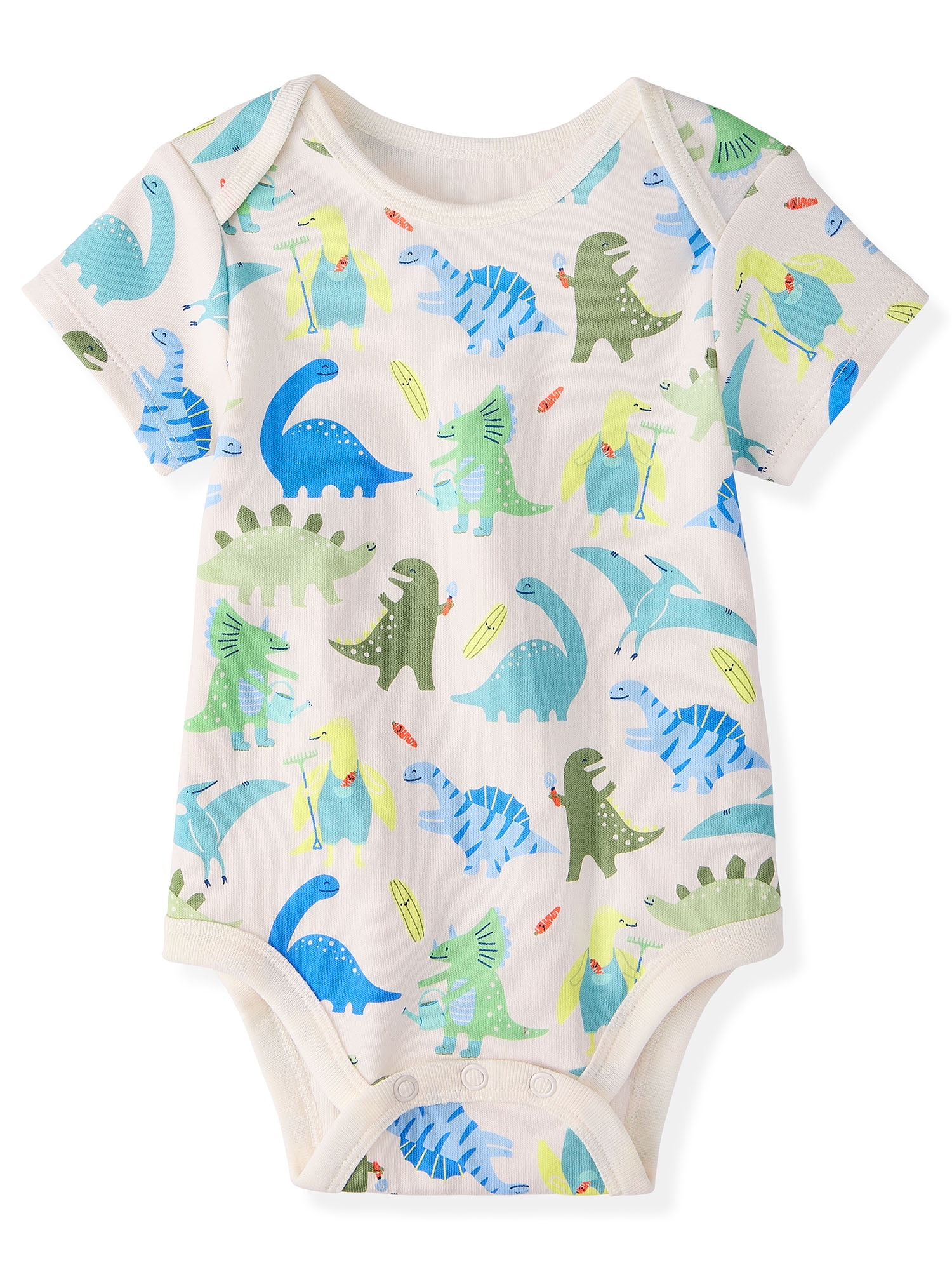 Garanimals Newborn & Baby Boy Cotton Lap-Shoulder Short-Sleeve Bodysuits, 4-Pack, Sizes 0–24M