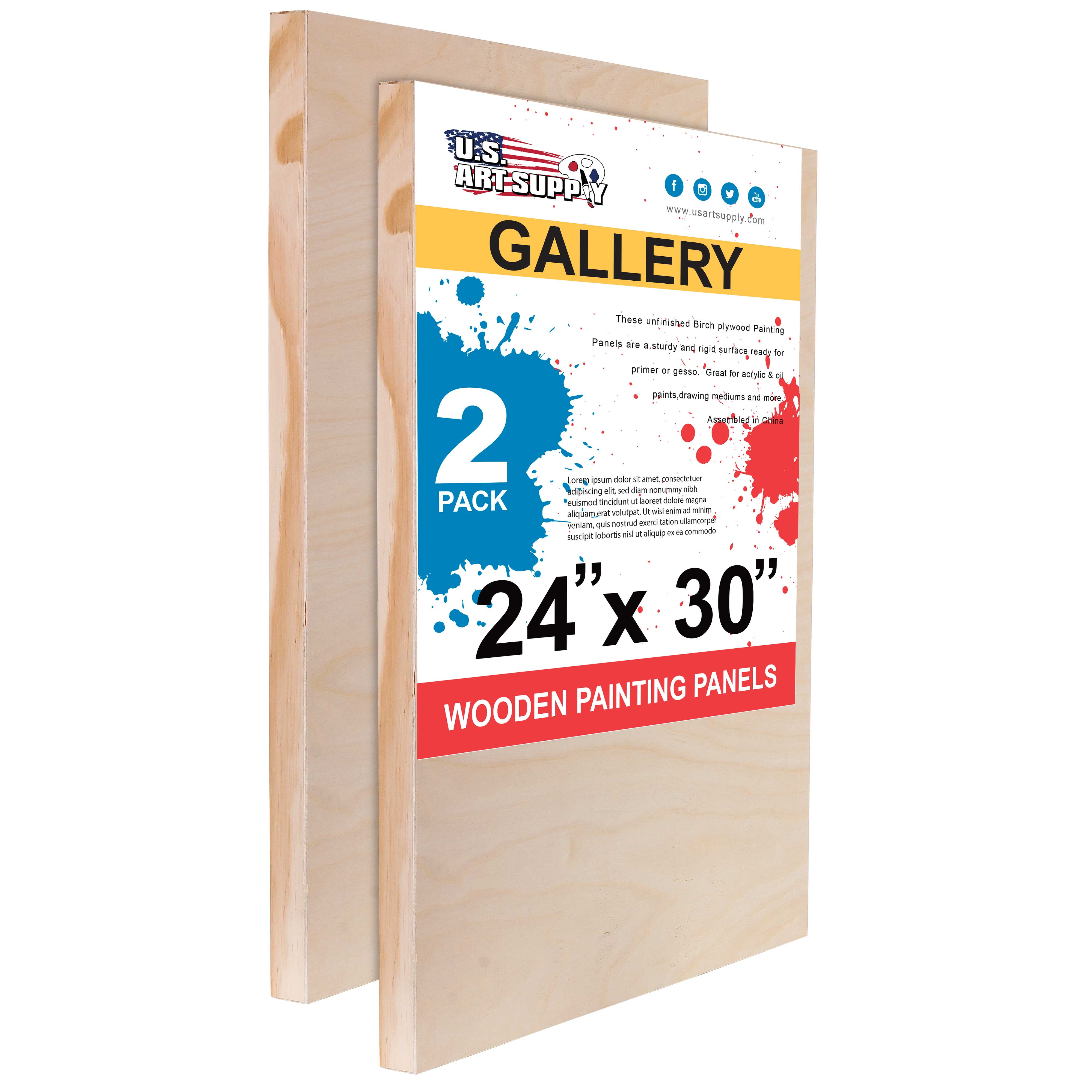 Encaustic Pack of 4 - Artist Depth Wooden Wall Canvases Gallery 1-1/2 Deep Cradle U.S Painting Mixed-Media Craft Oil Acrylic Art Supply 4 x 4 Birch Wood Paint Pouring Panel Boards 