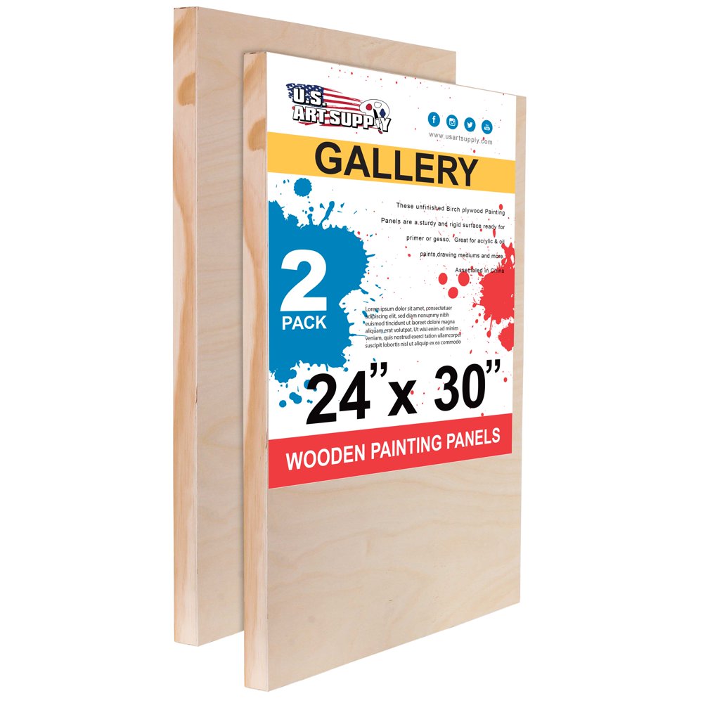 U.S. Art Supply 24" x 30" Birch Wood Paint Pouring Panel Boards