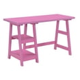 thumbnail image 4 of Convenience Concepts Designs2Go 29.25" Tall Trestle Desk with Shelves, Pink, 4 of 8