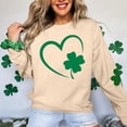 thumbnail image 5 of Up to 65 off!Lolmot St Patricks Day Shirt Women Fleece Lined Sweatshirt Shamrock Long Sleeve Shirts Green Clover Pullover Irish Holiday Heart Print Graphic Tops, 5 of 5