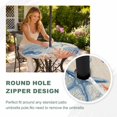 thumbnail image 4 of Round Outdoor Tablecloth with Umbrella Hole and Zipper, Navy Blue Starfish Coastal Tablecloth with Elastic Waterproof, Nautical Coral Summer Beach Ocean Patio Table Covers for 36" - 44" Pool Tables, 4 of 9