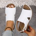 thumbnail image 3 of Rokment Womens Orthotic Platform Wedges Gladiator Sandals Summer Fashion Casual Leather Open Toe Arch Support High Heels Slingback Dressy Sandals with Adjustable Straps E Size 6, 3 of 7