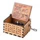thumbnail image 2 of Caja de música Wdftyju con manivela grabada decorativa de madera antigua, 2 of 6