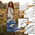 thumbnail image 6 of Xoenoiee Wave Boat Compass Print Summer Dresses for Women Long Flowy A Line Sleeveless Maxi Sundresses with Pockets, Cotton Linen Lightweight Boho Beach Vacation Clothes Resort Wear, Size 3XL, 6 of 7
