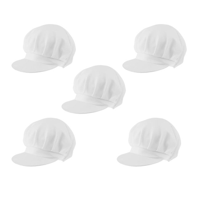 Sombrero de cocinero de 5 pieza poliéster , única, espalda elástica, sombrero de trabajador de cocina para adultos Soledad Gorro de cocinero de cocina de restaurante