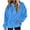 Sky Blue, variant on ZUKMRJPC Hoodies for Women Solid Color Oversized Flannel Hooded Sweatshirts Fall Fashion Drawstring Casual Pullover Tops with Kangaroo Pocket
