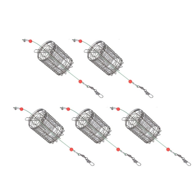 Cage à Appâts de Pêche Cage Panier en Acier Inoxydable pour Carpe pour Rivière M