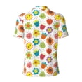thumbnail image 3 of Vsdgher Cartoon Flowers Print Men's Short Sleeve Stretch Polo Shirt, Moisture-Wicking Performance Polo Shirt, 3 of 8