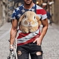 thumbnail image 2 of HONHUZH Mens Plus Size Summer Tops Retro 250Th Anniversary of The United States Print Shirt Patriotic Flag USA Tshirt, 2 of 5