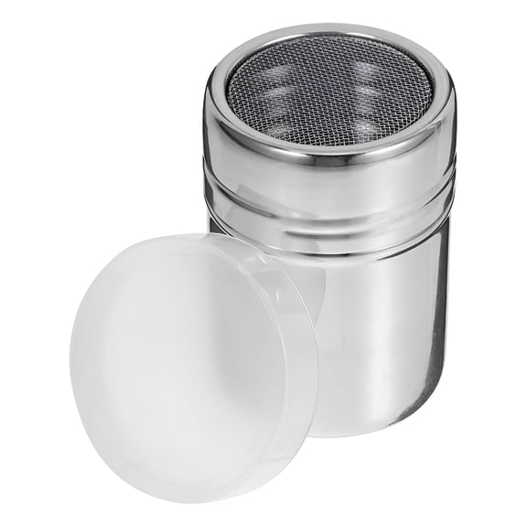 ACDANC Powder Sugar Shaker Stainless Steel Powder Dispenser Mesh Sprinkling Bottle For Coffee Pepper Flour Chocolate Sugar Salt 5x7cm Silver