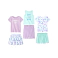 thumbnail image 2 of Garanimals Newborn Baby Girl Cotton 6-Piece Outfit Sets, Graphic Tops & Bottoms, 0M–12M, 2 of 11
