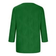 thumbnail image 5 of qelini T-shirts for Women with Round Neck School Season Solid Color Short Sleeved Wave Texture Loose Casual Daily Wearing Basic Tops Juniors Summer Comfortable 1Pack Green L, 5 of 6