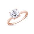 thumbnail image 3 of 1.89 CT 7.5MM Round Cut Lab Created Moissanite Diamond Engagement Wedding Solitaire Ring with Band 14K Rose Gold Over Sterling Silver (1.89 Cttw)- 5, 3 of 7