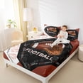 thumbnail image 4 of jejeloiu American Rugby Theme Twin Sheet Sets,Football Sport Game Bedding For Ball Gamer 3-Piece, 4 of 7