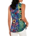 thumbnail image 6 of JTZGDY Flowy Tank Tops for Women Trendy Floral Printed Summer Sleeveless Scoop Neck Ruched Pleated Loose Fit Cozy Tunic Blouse Dressy Peplum Top, 6 of 7