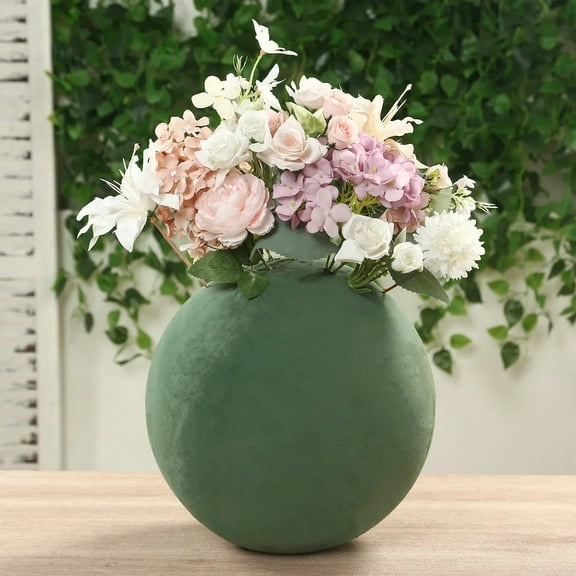 BalsaCircle Green 12 in Round Wet Foam Ball Floral Sphere for Fresh Flowers Wedding Party Events Home Crafts Decorations Supplies